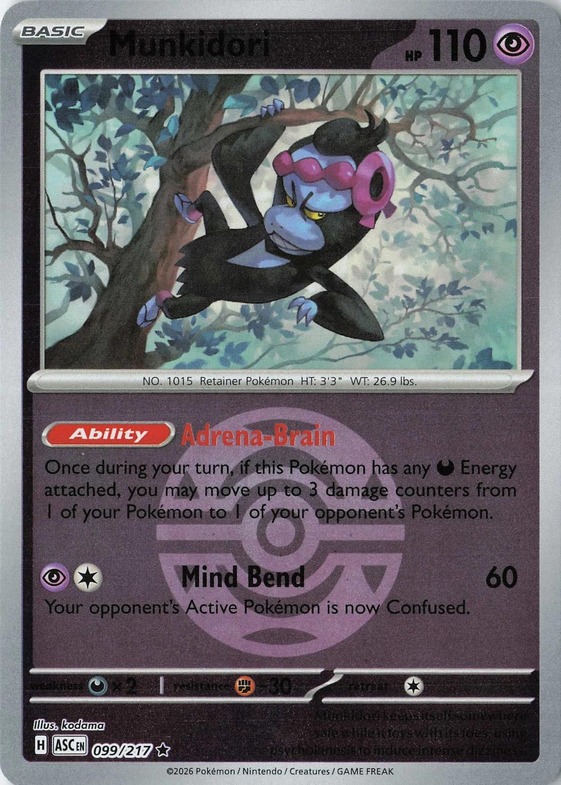 Ascended Heroes Munkidori [Ball] Pokémon card